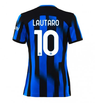 Inter Milan Lautaro Martinez #10 Hjemmebanetrøje Dame 2023-24 Kort ærmer
